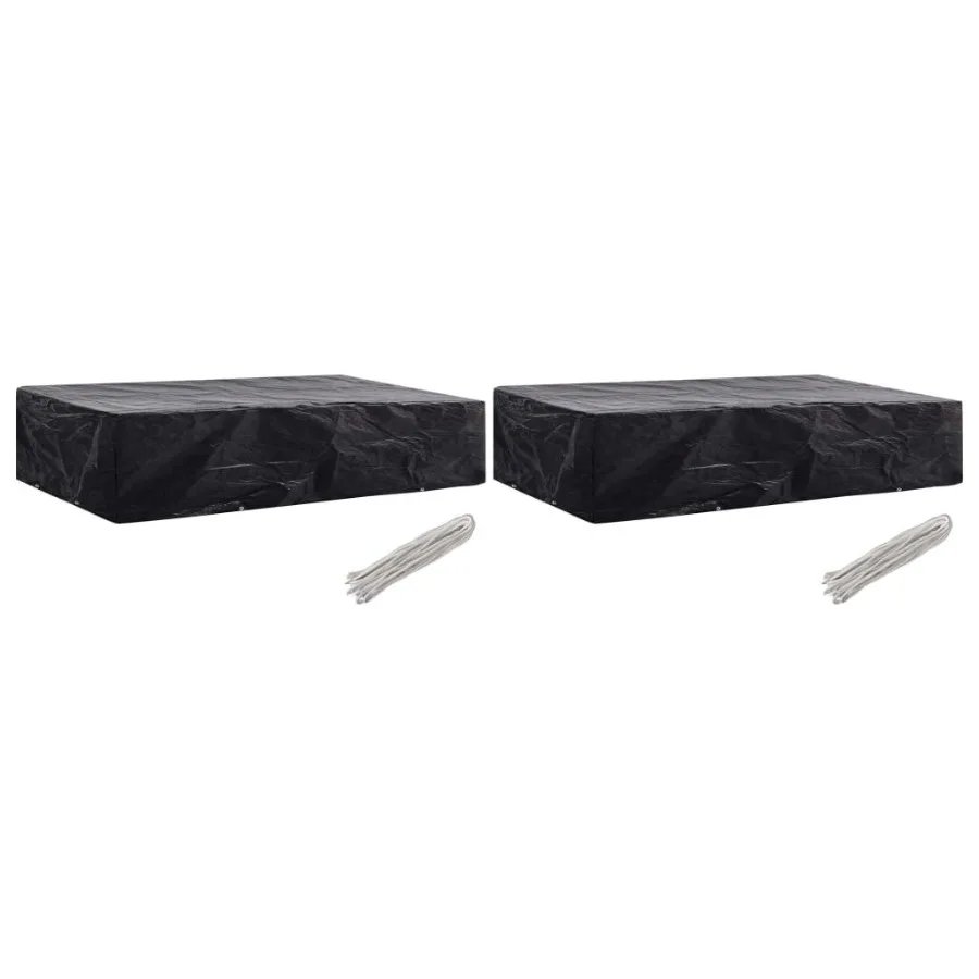 

Sunlounger Cover Set of 2 Black Polyethylene