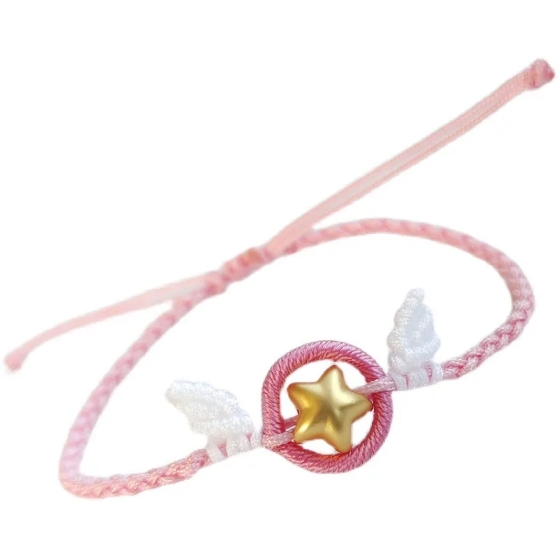 Anime Card Captor KINOMOTO SAKURA Magic Wand Star Cosplay Hand-knitted Rope Chain Bracelet Unisex Jewelry Accessories Prop