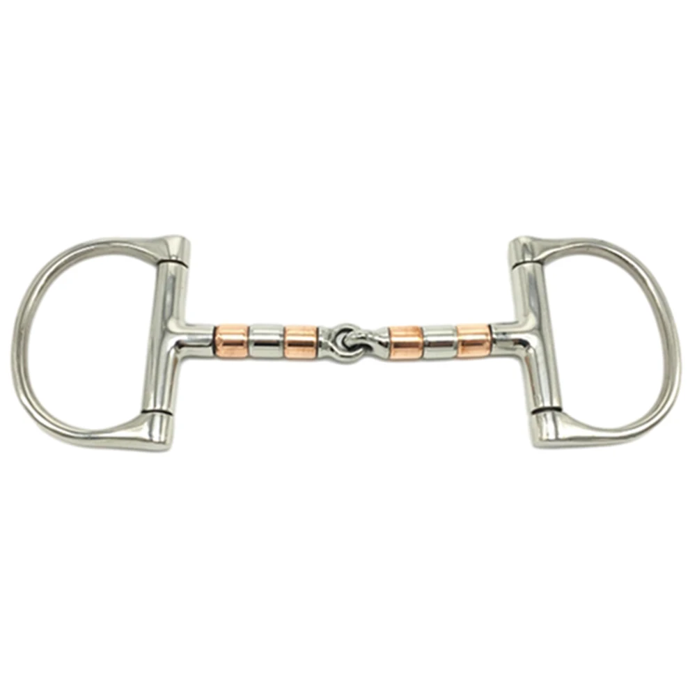 

Copper Full Cheek Horse Bit Stainless Steel Double Joint Bit Gentle and Comfortable for Sensitive Horses 13cm Length