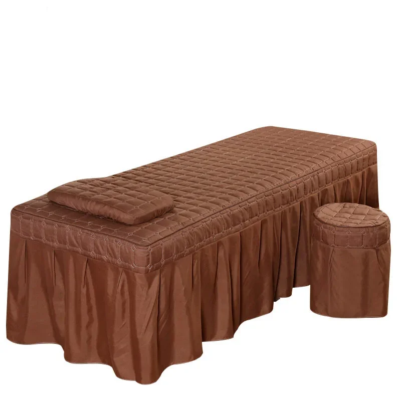 Sábana gruesa acolchada para cama de 1 piezas, colchón de mesa de masaje para salón de belleza, Funda de cama de SPA agradable para la piel con agujero