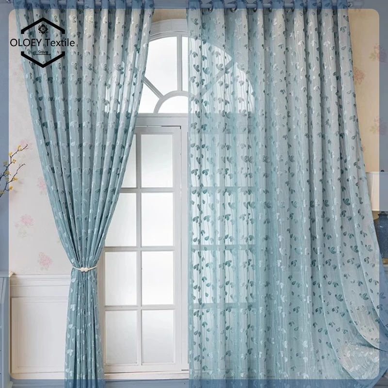 

French-style Dreamy and Romantic Relief Curtains Sheer Curtains Living Room Balcony Bedroom Opaque Translucent Not Transparent