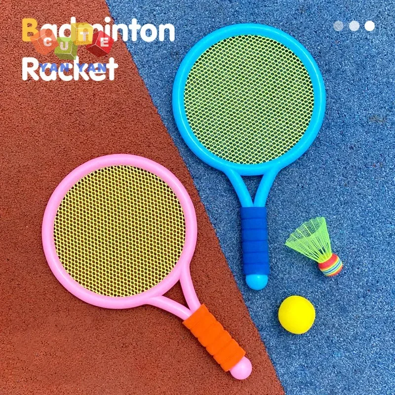 Kids Badminton Rackets Set Lightweight Children Tennis Badminton Toy Interactive Game Indoor Outdoor with Balls for Family Game