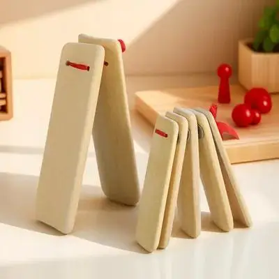

2Pcs Beginner Chinese Allegro Traditional Clappers Khaki Portable Durabe Handheld Percussion Kids Creativity Concentration