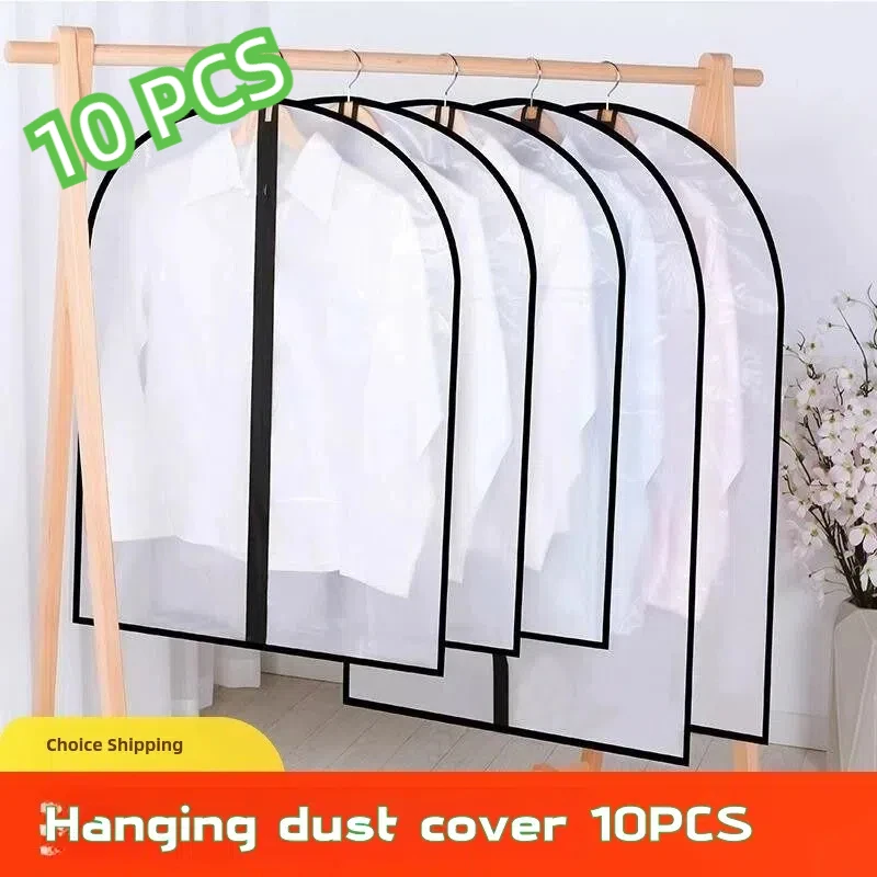 Transparent Dust Cover for Clothes, Hanger Cover with Zipper, Waterproof, Coat, Suit, Dress, Clothes Organizer