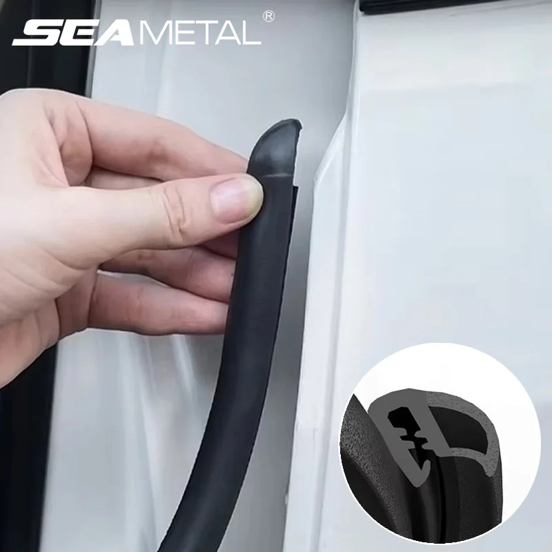 SEAMETAL Rubber Car Door Edge Seal Strip Universal B-Pillar Protector Strips Waterproof Sound Insulation Auto Door Sealing Strip