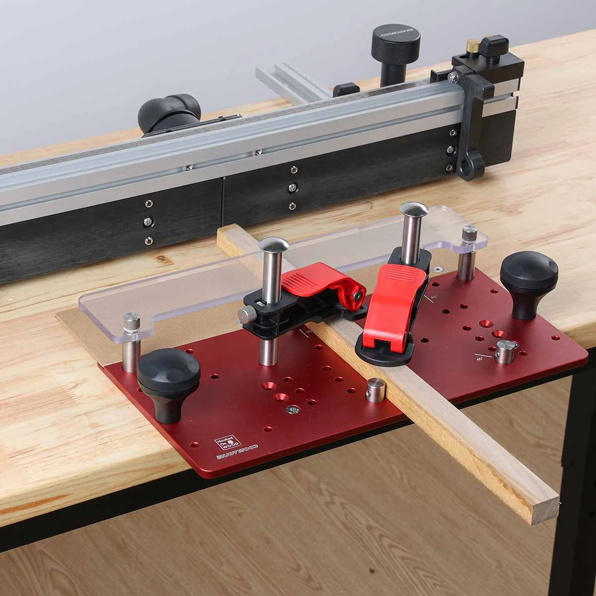 ENJOYWOOD Hooked On Router Table Rail Coping slitta guida per la lavorazione del legno guida di sicurezza slitta per giunti della porta dell\'armadio