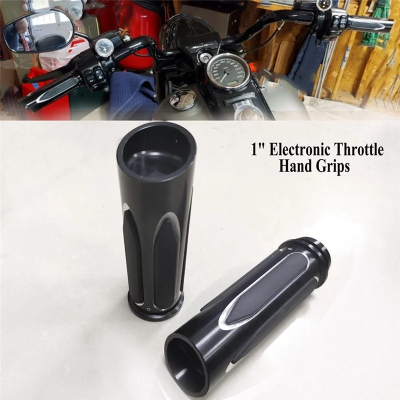 

NEW-Black Soft Touch Comfort Hand Grips For Touring 1 Inch Electronic Throttle Parts Accessories