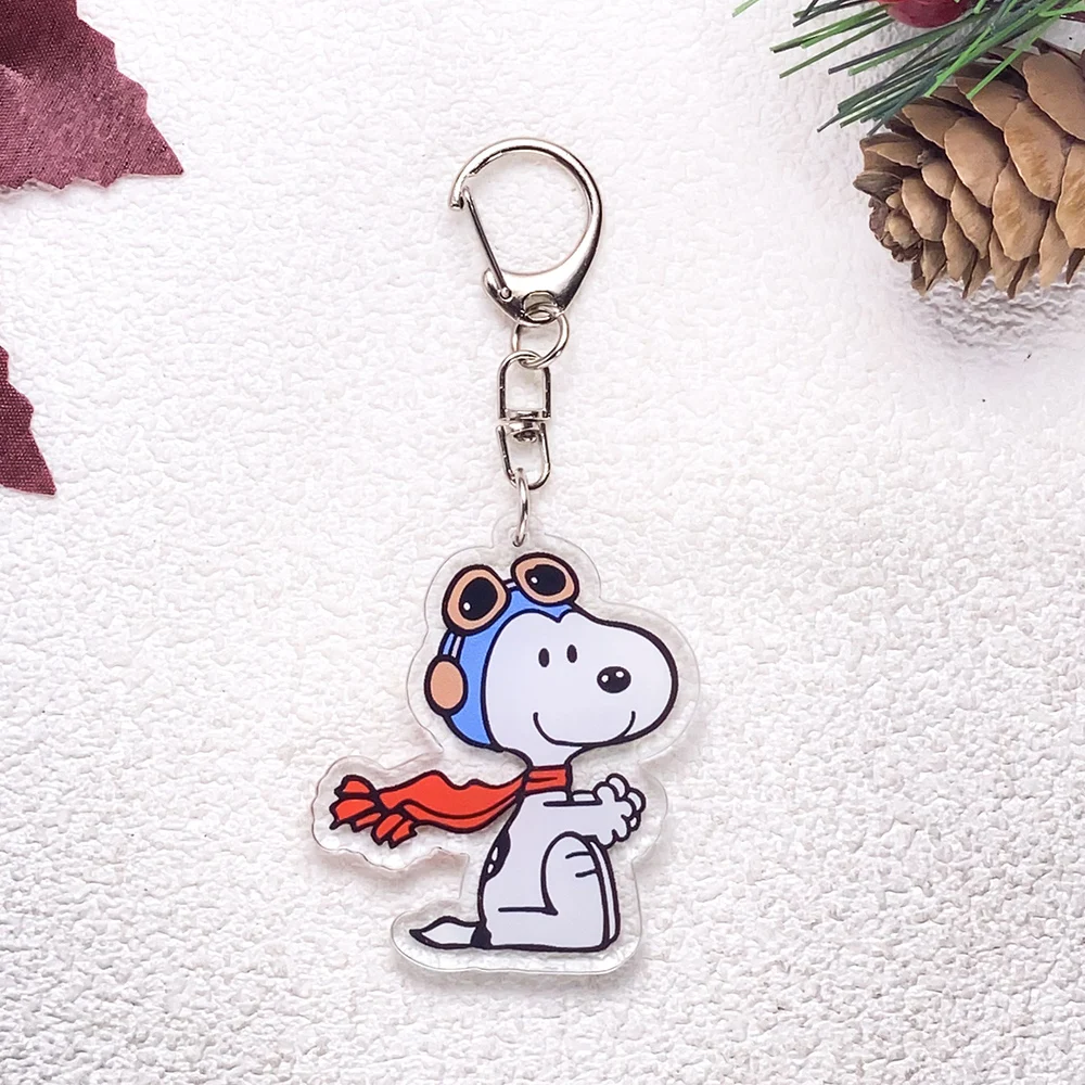 1/13 Stück Cartoon Snoopy Niedlicher Auto-Schlüsselanhänger Zubehör Acryl Lustige Anhänger für Taschen Kawaii Schlüsselhalter Rucksack-Dekoration – Detail 8