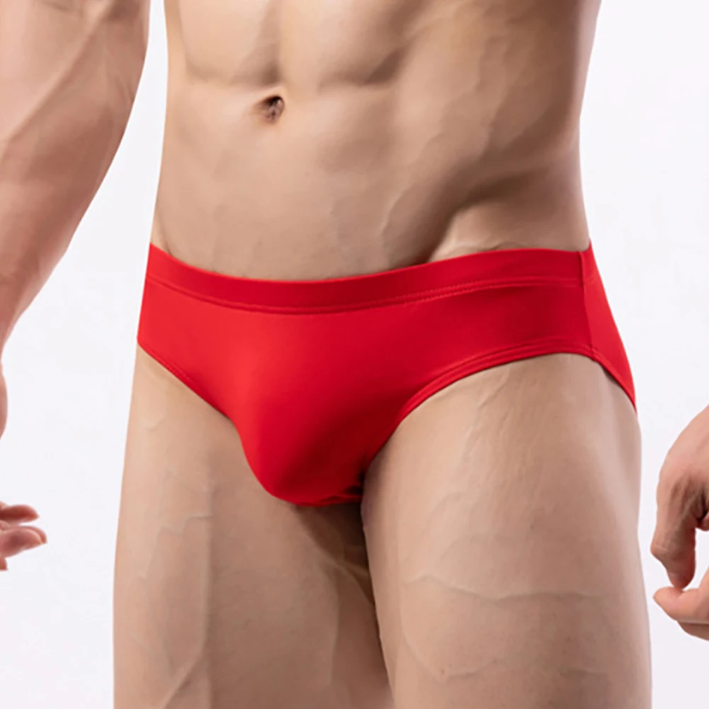 

Comfort Fit Men\\'s Low Waist Breathable Underwear Briefs Soft Cotton Fabric with Pouch Design Classic Solid Color