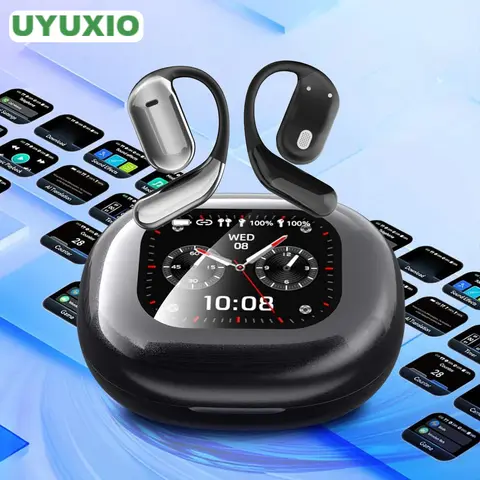 UYUXIO Real Time Translation Wireless Earbuds with 144 Language OWS LCD Touch Screen Earphone AI Language Headphone for Business
