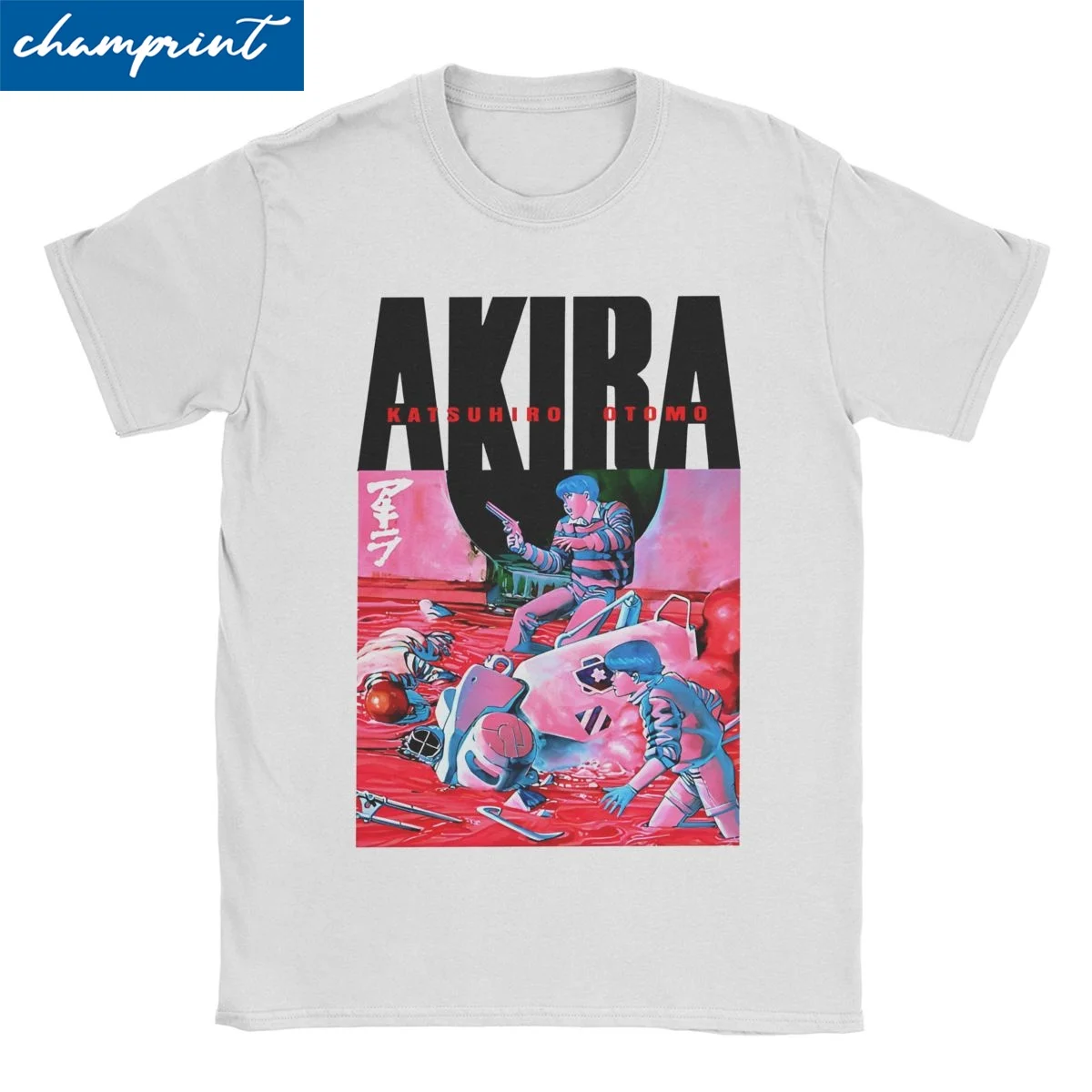 Akira Anime Japan Katsuhiro Otomo T Shirts Men Women\'s 100% Cotton T-Shirts Crew Neck Akira Tee Shirt Short Sleeve Tops New