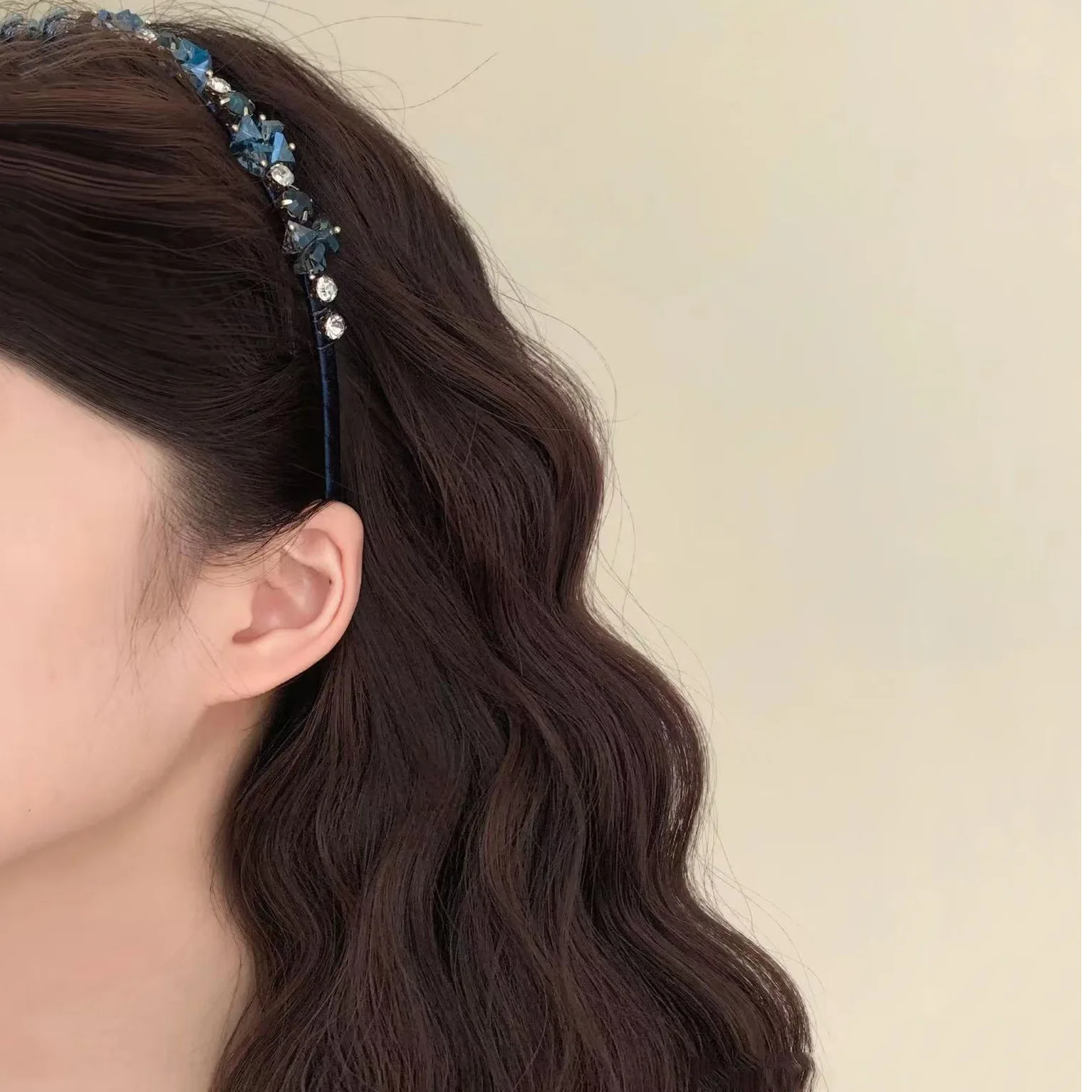 

Fashion Shiny Rhinestone Headband Luxury Crystal Beads Hair Bands Women Girls Headwear Headbands Shiny Hair Hoops Accessories