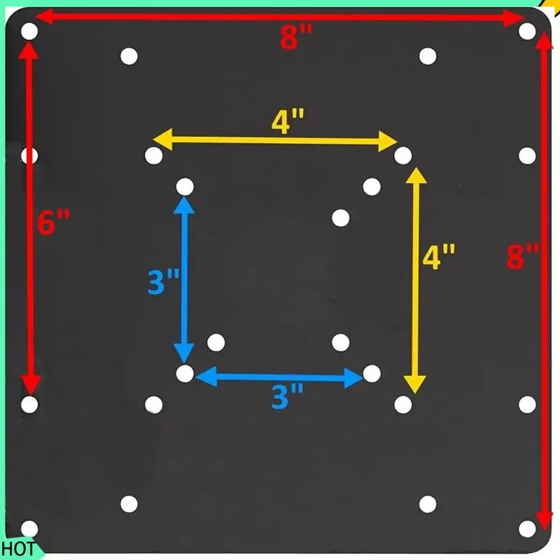 AWAH 2X VESA Mount Adapter Plate For TV Mounts, Convert 75X75 And 100X100 To 200X200 Mm VESA Patterns, VESA Conversion Plate