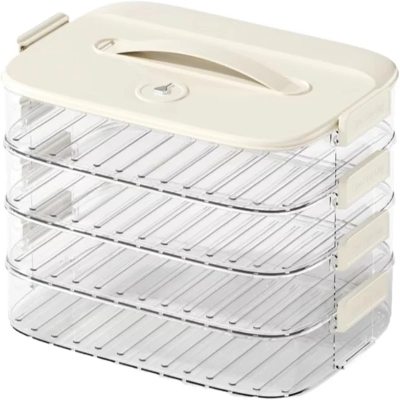 

4-layer Food Storage Container, Dumpling Box,Cookie Container,Transparent Food Preservation Box for Kitchen and Refrigerator, St
