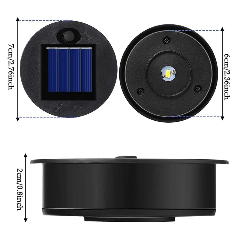 AA81-20 Pieces Replacement Solar Light Tops Outdoor Hanging Lantern Light Solar Light Parts Round Solar Lights Waterproof