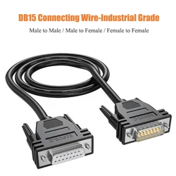 Pure Copper DB15 Male to Female Extension Cable Industrial 2 Rows 15Pin Male to Male Parallel/Serial Extender Cord 1/5/10/15/20M