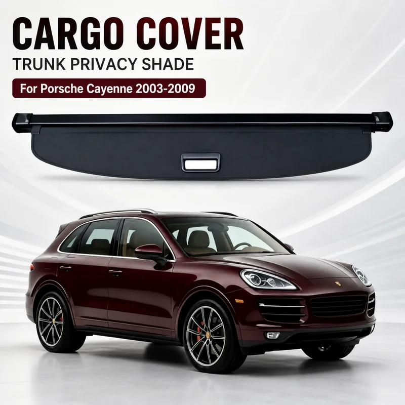 Cargo Cover Trunk Privacy Shade Rear Security Partition Anti-Theft Shield Retractable Organizer For Porsche Cayenne 2003-2009