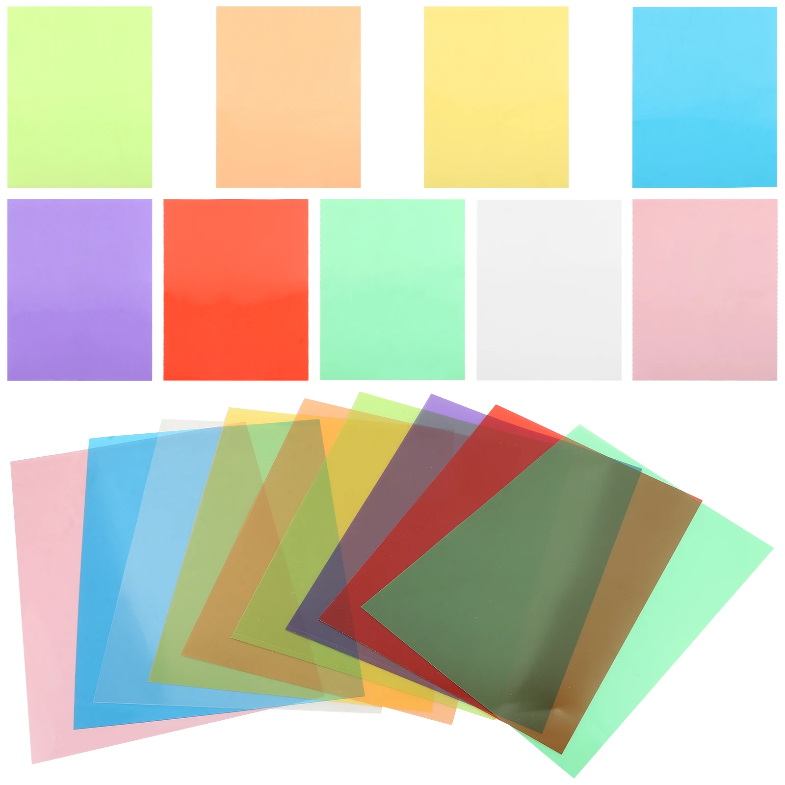 18 Sheets Colored Cellophane Sheets Transparent PVC Craft Material for DIY Projects Multi-Color Craft Supplies