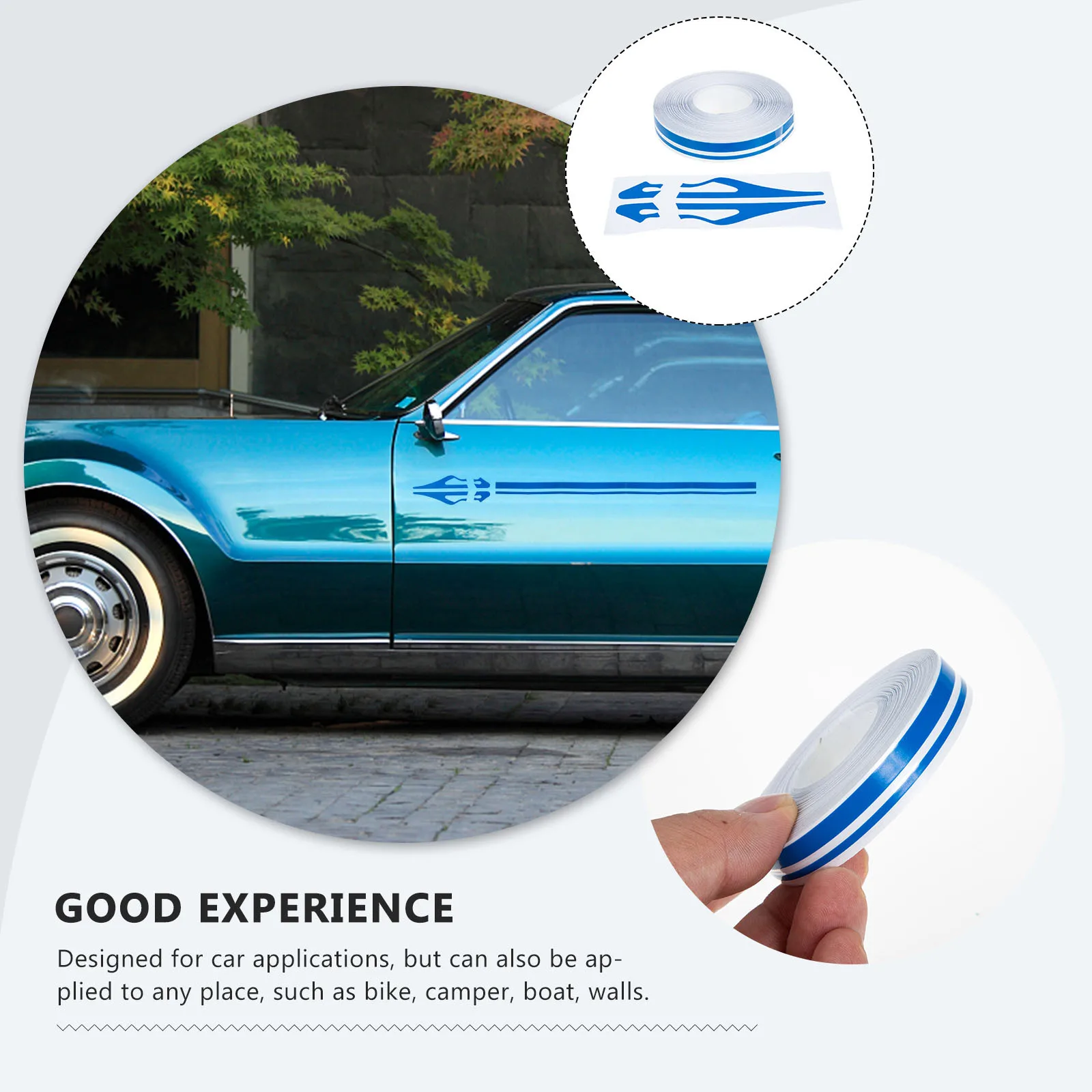 

1 Set Car Body Sticker Hood Side Decal Pinstripe Tape Vehicle Bike Wall Scratch Cover Self-Adhesive Fade Resistant Easy Apply
