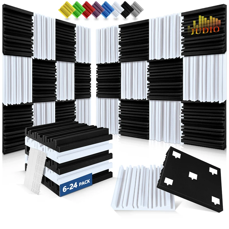 

Studio Acoustic Foam 6/12/24 Pcs, Broadband Sound Absorber Foam Panel, For Drum Room Office Music Studio Wall Soundproofing