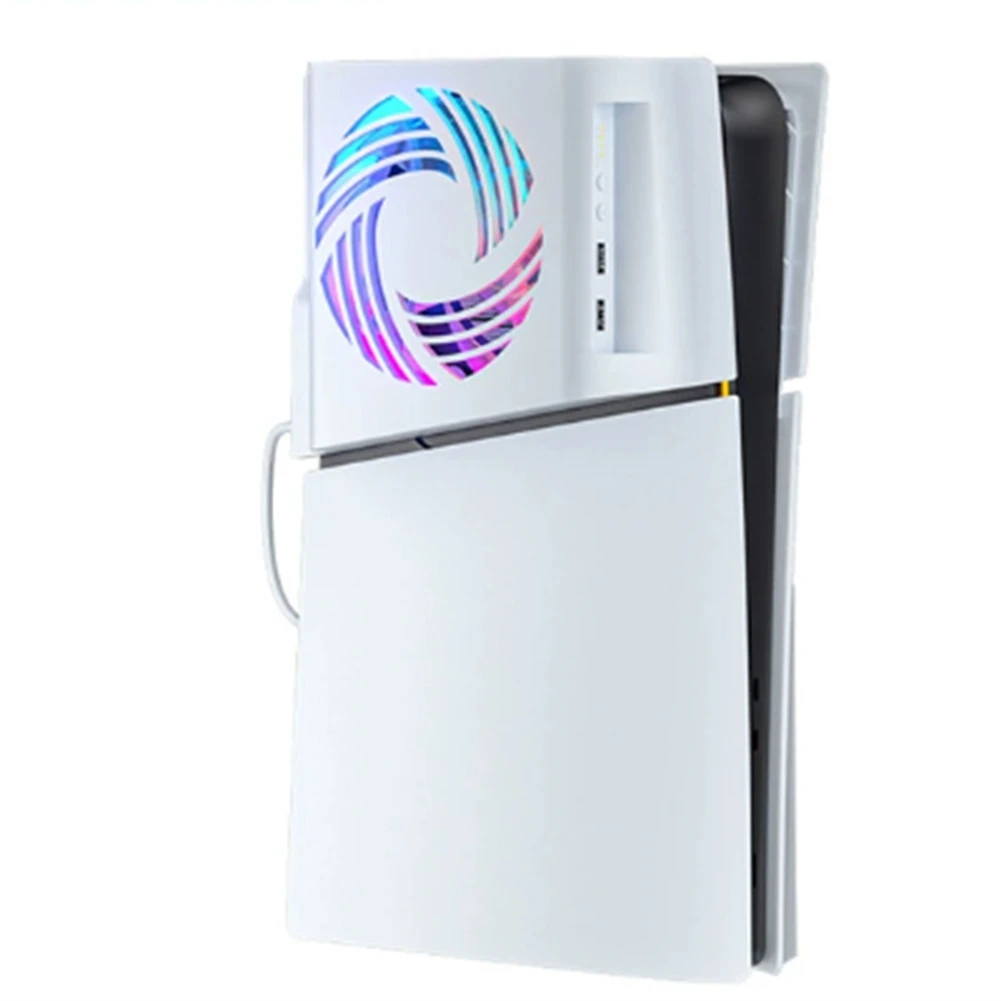 B29C-Para ps5slim ventilador de refrigeração de controle de temperatura ventilador de refrigeração montado lateralmente ventilador de luz rgb universal