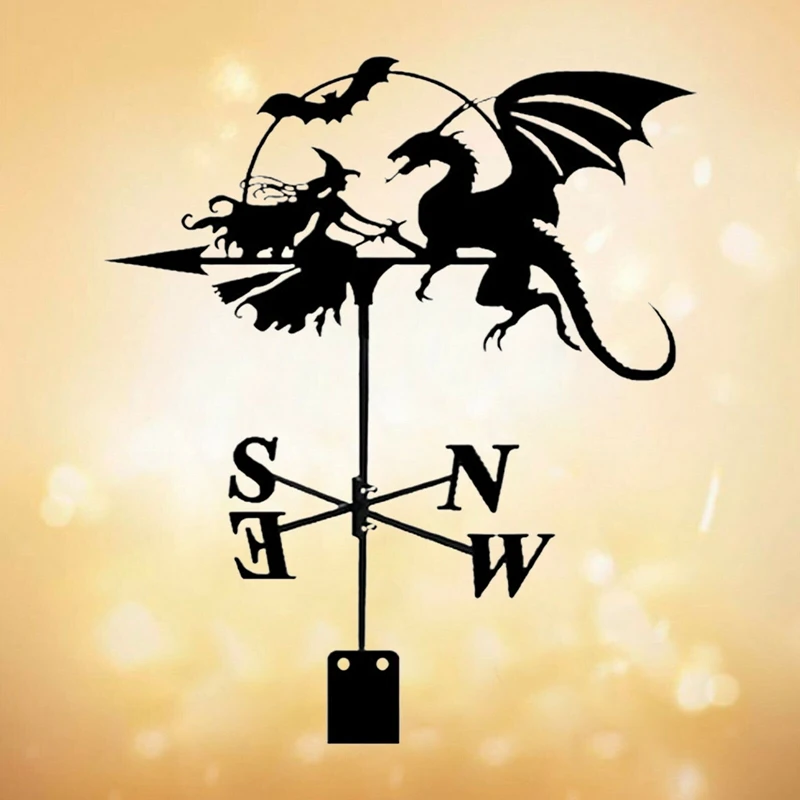 Retro Weather Vane Farm Weather Vane Wind Direction Indicator Witch&Dragon
