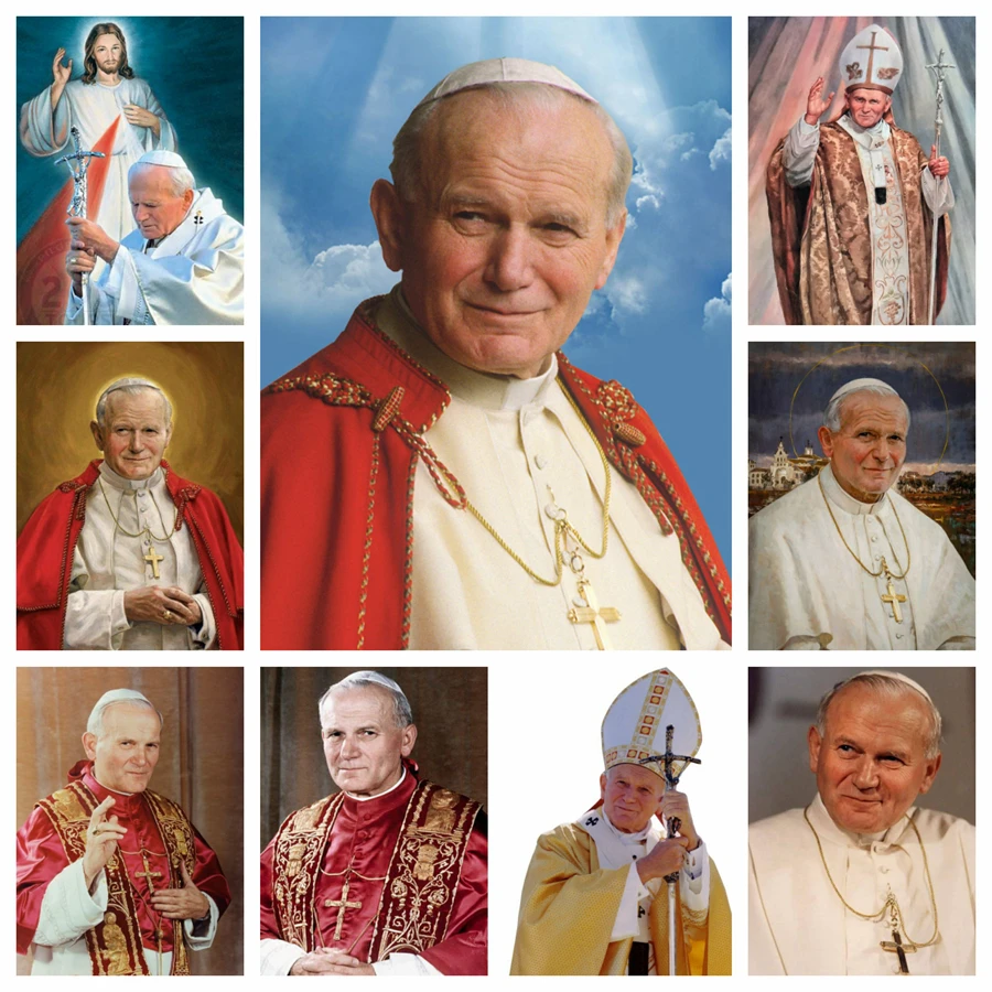 

Saint Pope John Paul II 5D DIY AB Diamond Painting Embroidery Catholic Icons Cross Stitch Mosaic Picture Handicraft Home Decor