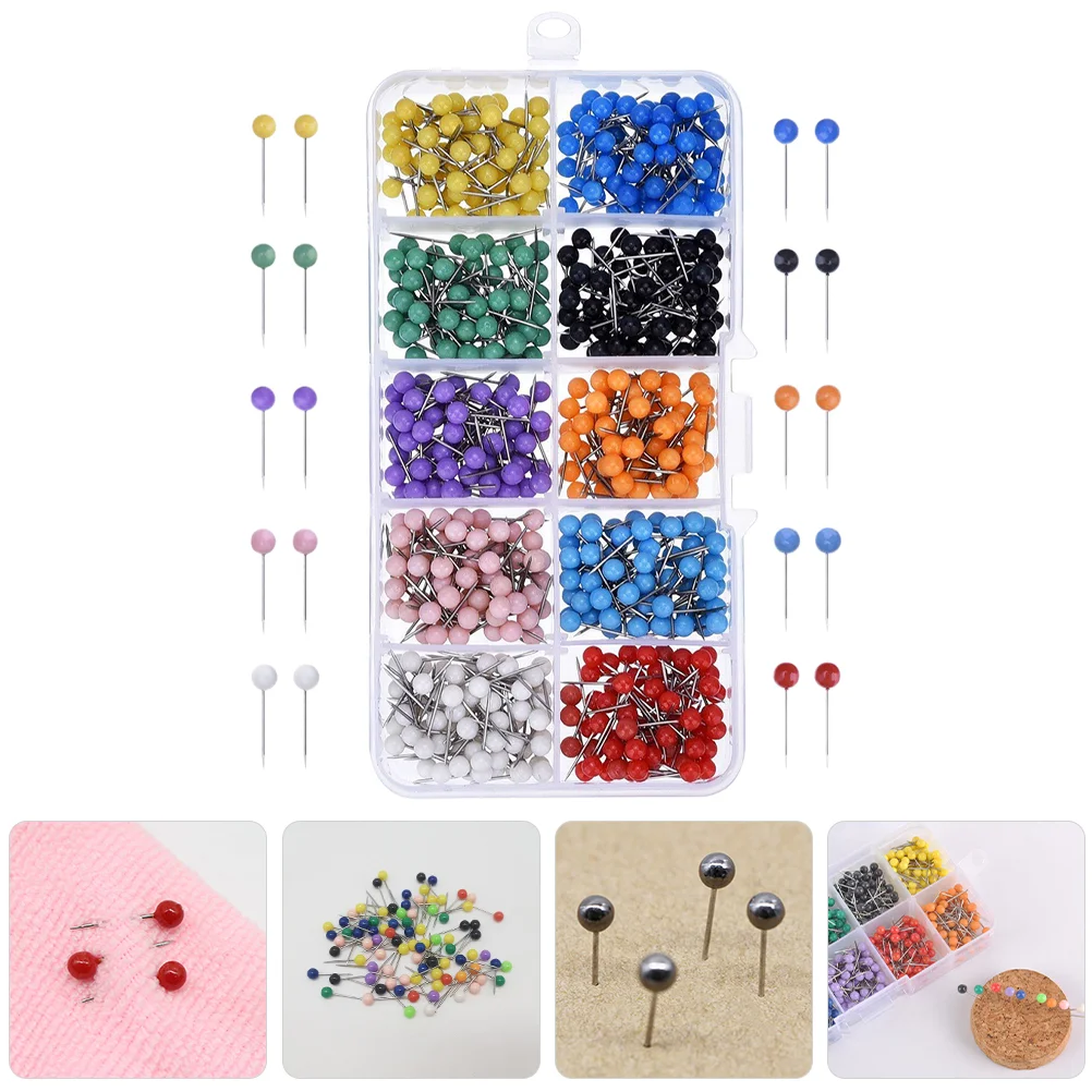 600 Pcs Cork Board Colorful Round Nails Office Photo Wall Fixing Ball Shaped Thumbtacks Multi-function Convenient Pushpins