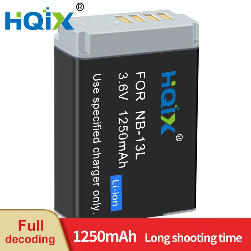 

HQIX for Canon PowerShot G1 X Mark III GX5 G5X Mark II G7 X Mark III SX740 GX9 SX620 SX730 SX720 Camera NB-13L Charger Battery