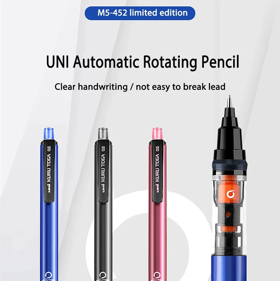 Japan UNI Druckbleistift KURUTOGA 0,5 mm nicht zerbrechlicher Bleistift Zeichnungsaktivitätsbleistift M5-452 Schulkunstbedarf – Detail 1