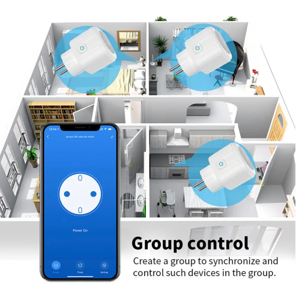 Tuya ZigBee Socket 20A, enchufe de Alimentación inteligente para el hogar, Control remoto, Control de energía, Control de voz a través de Google Home Alexa