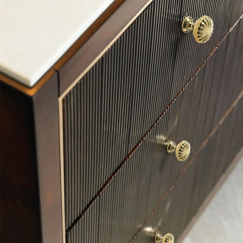 Brass Single Hole French Simple Round Ball Chinese Gold Cabinet Drawer Cabinet Door Bedside Table Wardrobe Copper Handle