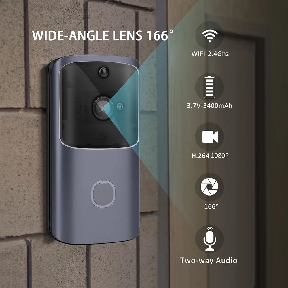 Video Doorbell Camera WiFi Wireless Doorbell Smart Home Door Bell Tuya HD Camera Outdoor Mini Video Intercom Two Way Audio