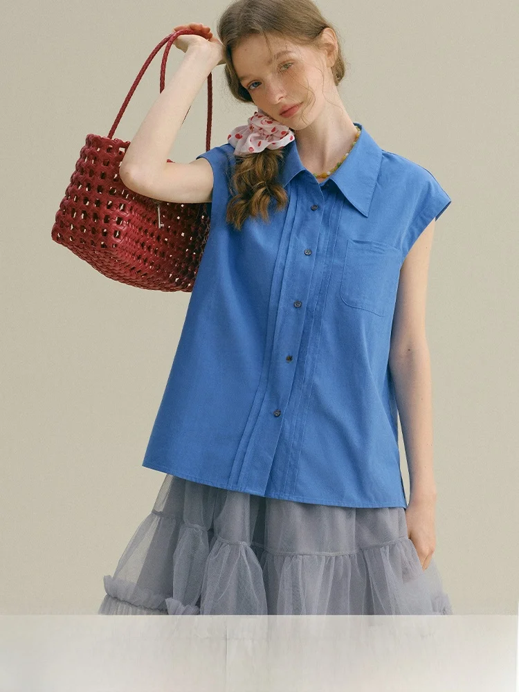 

Летнее синее базовое платье Rina Berry с отложным воротником, свободного кроя, в винтажном стиле, Ele Aosphere