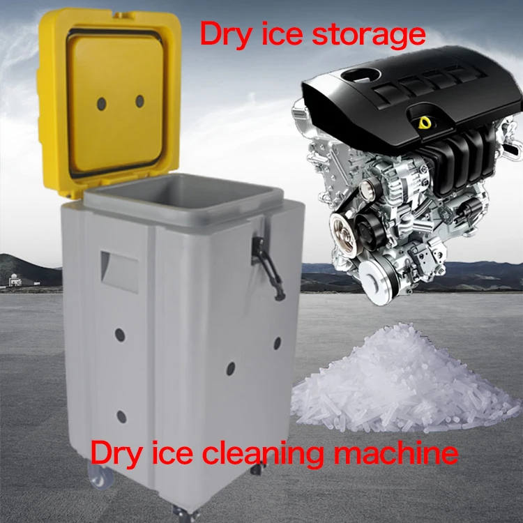60-Liter insulated food dispensing container with wheels for dry ice and frozen food transportation
