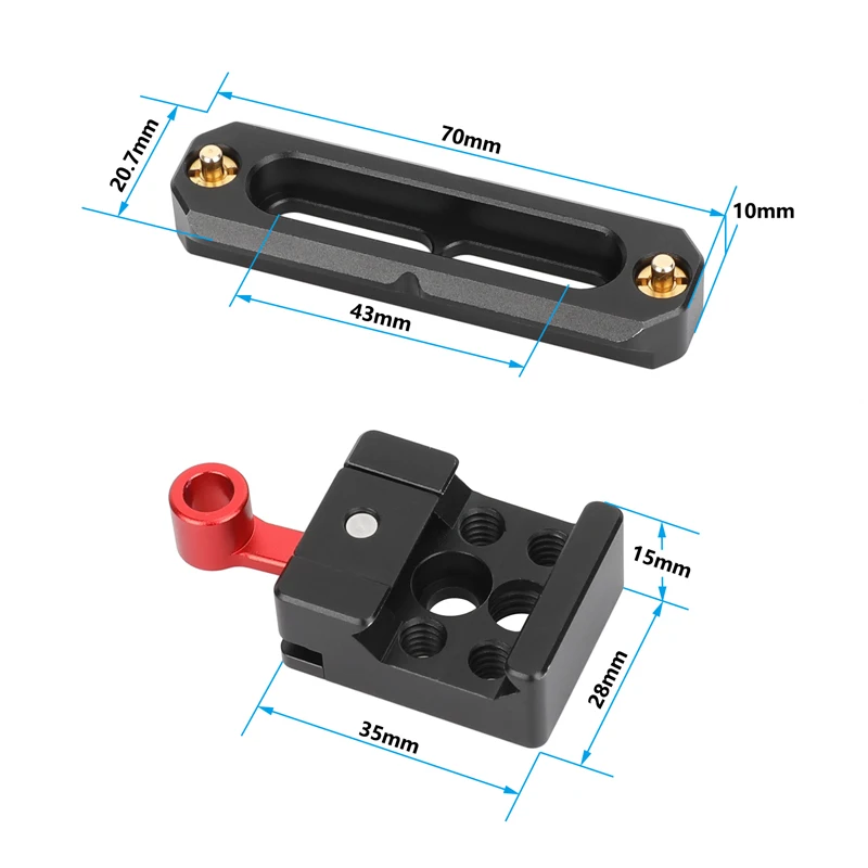 CAMVATE Quick Release NATO Rail Clamp with 2/2.8/3.9inch Safety Rail For Camera Cage Rig Accessories