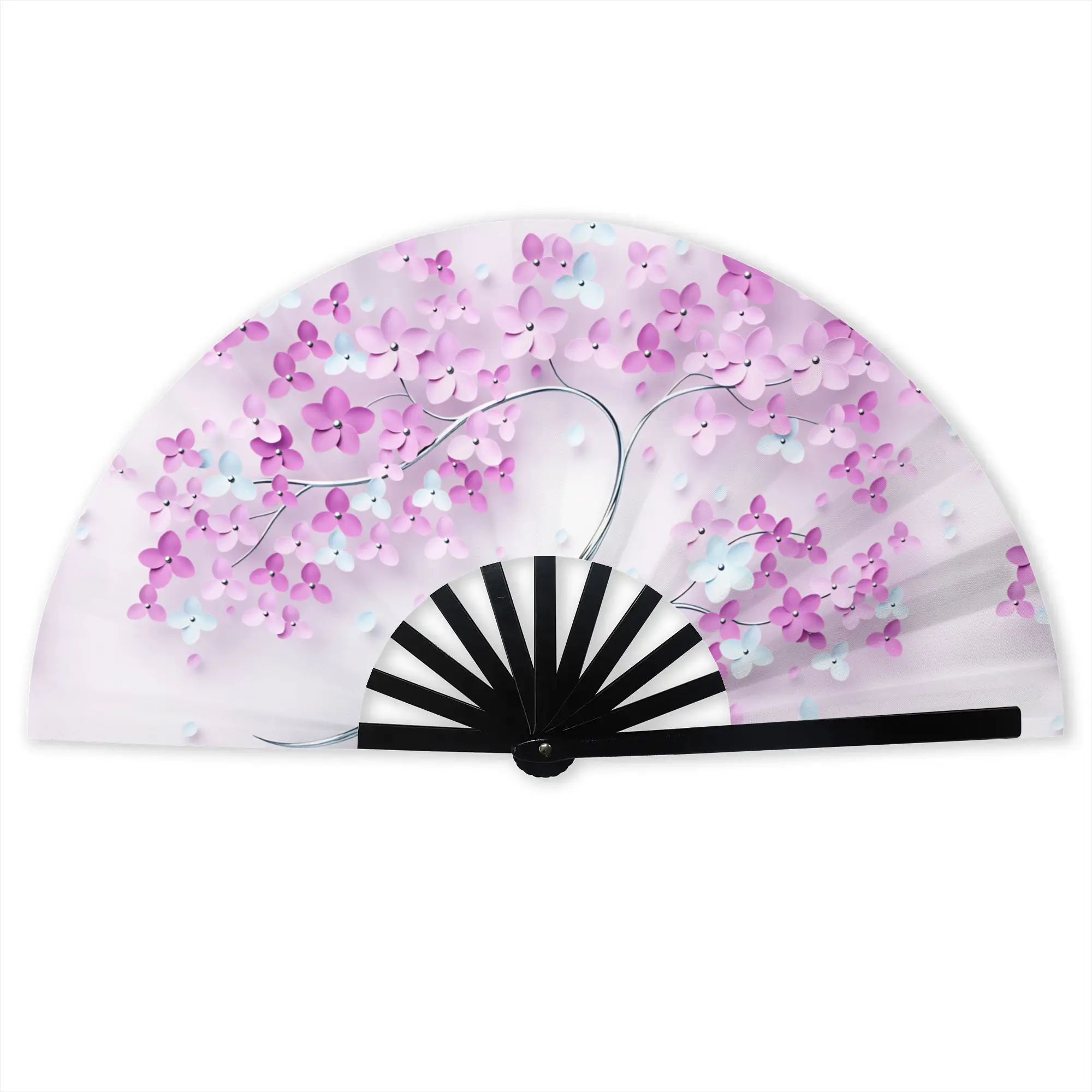 Fashion Trend 3D Flowers Portable Pocket Fan Travel Luxury High 3D Floral Folding Fan Chinese Dance Cooling Handheld Fans