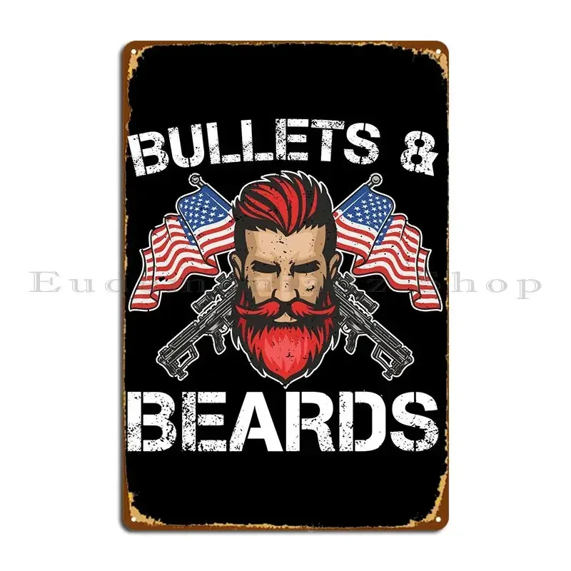 Full Beard Bearded Metal Sign Wall Mural Design Cinema Kitchen Club Tin Sign Poster