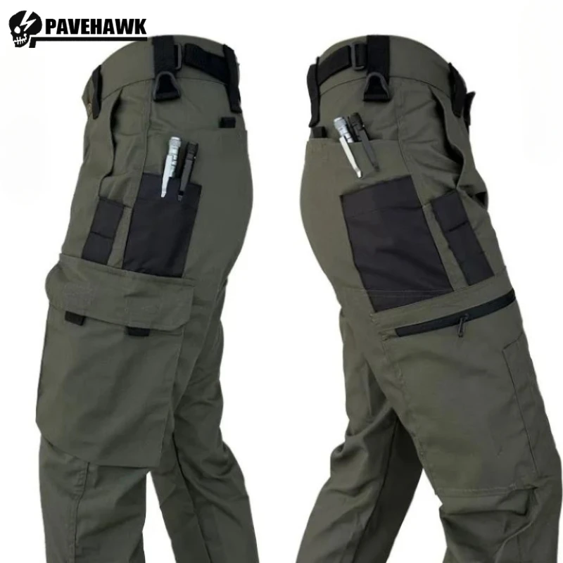 

Tactical Camouflage Cargo Pants Mens Thin Waterproof Outdoor Combat Overalls Multiple Pockets Wear-Resistant Trousers Summer