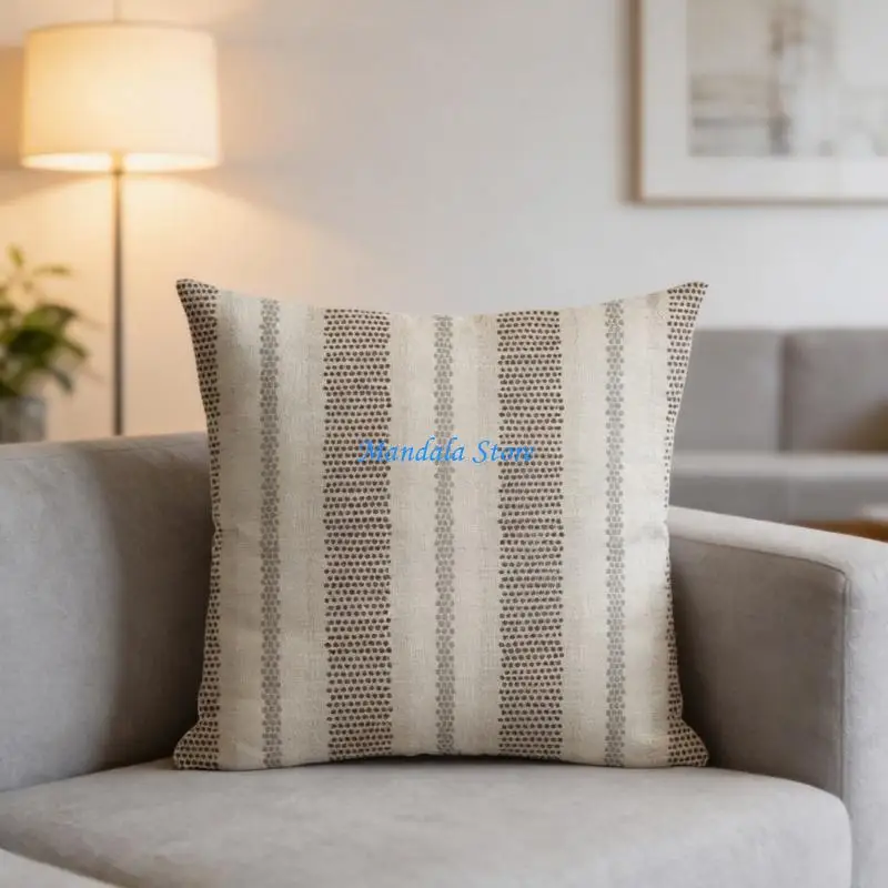 U2JC Square Decorative Linen Cushion Cover for Home Office Lounges Sofa Chair Styling