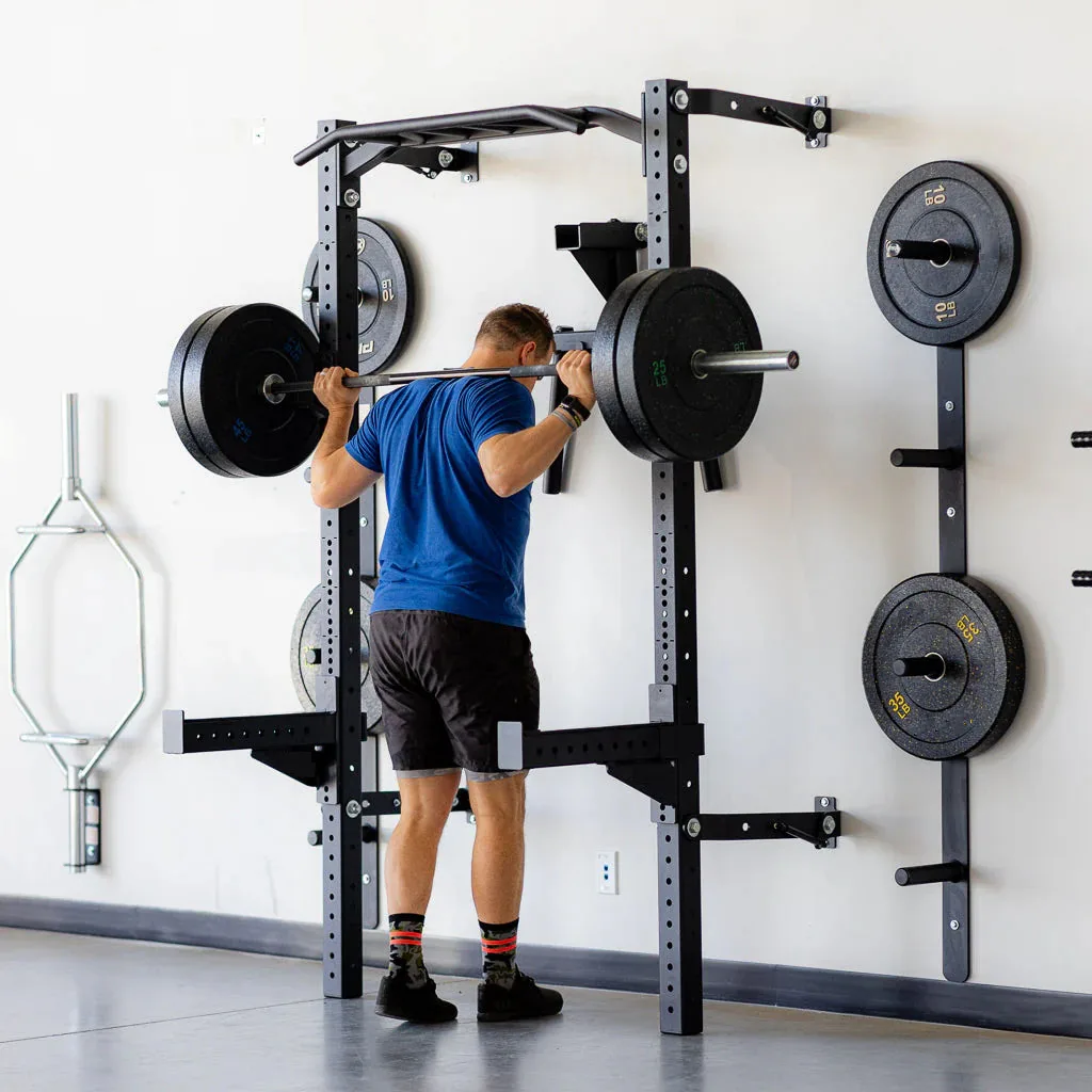 Wholesale Hot Sale Wall Fold Squat Rack with Multi-Handle Bar - Gym and Home Fitness Machine