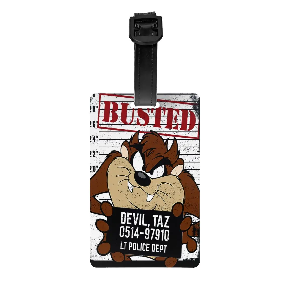 Custom Cartoon Anime Taz Tasmanians Devils Luggage Tag Travel Bag Suitcase Privacy Cover ID Label