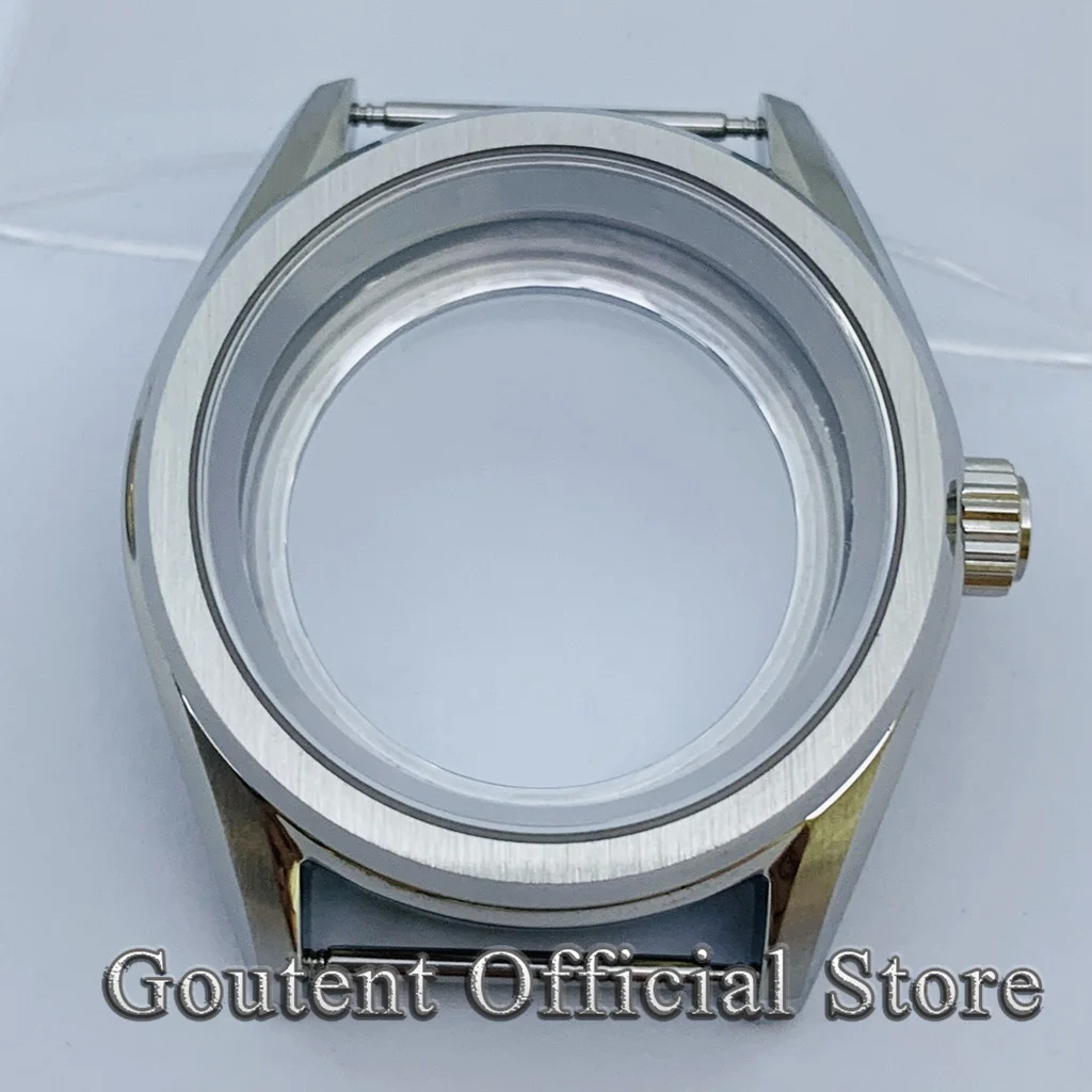 

Goutent новый стиль 38 мм серебряный сапфировое стекло корпус для часов прозрачная задняя часть подходит NH35 NH36 ETA2824 PT5000 автоматический механизм