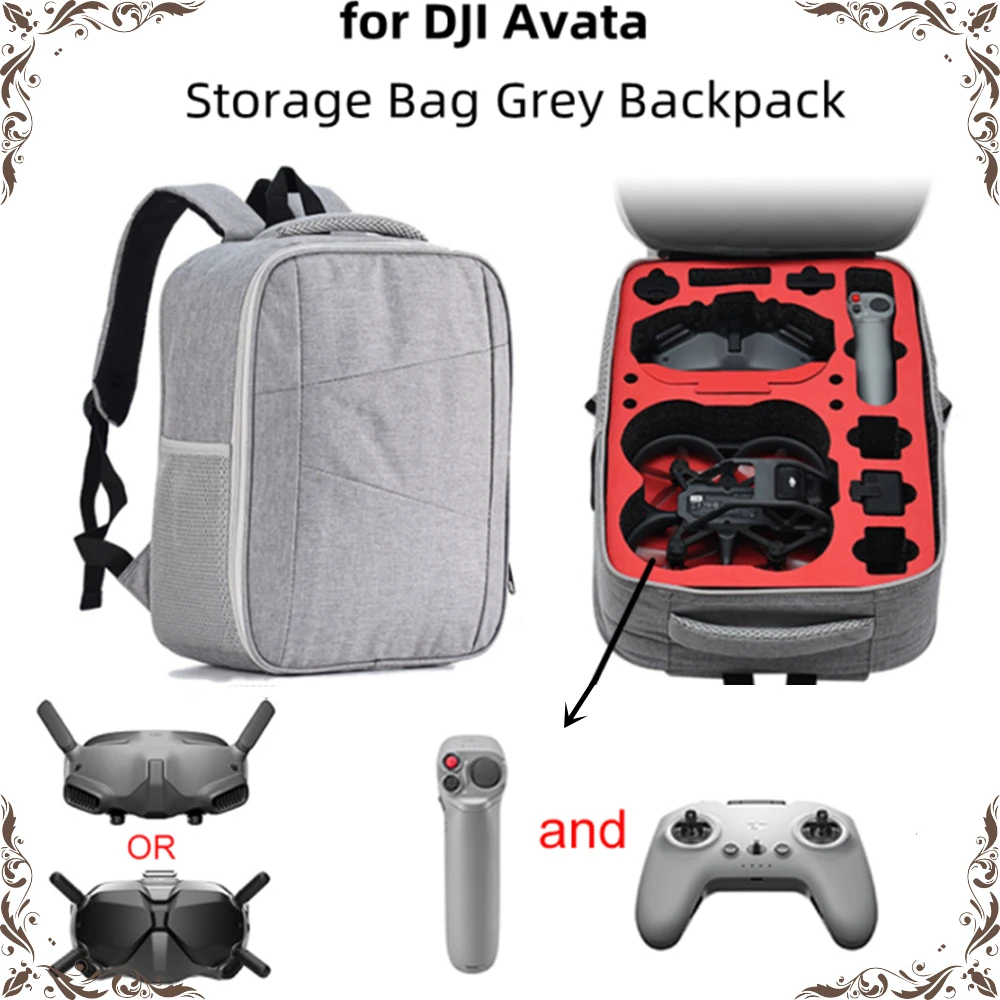 For DJI Avata Storage Bag Grey Backpack Waterproof Nylon Bag for DJI Avata Box Portable Case Flight Glasses Accessories