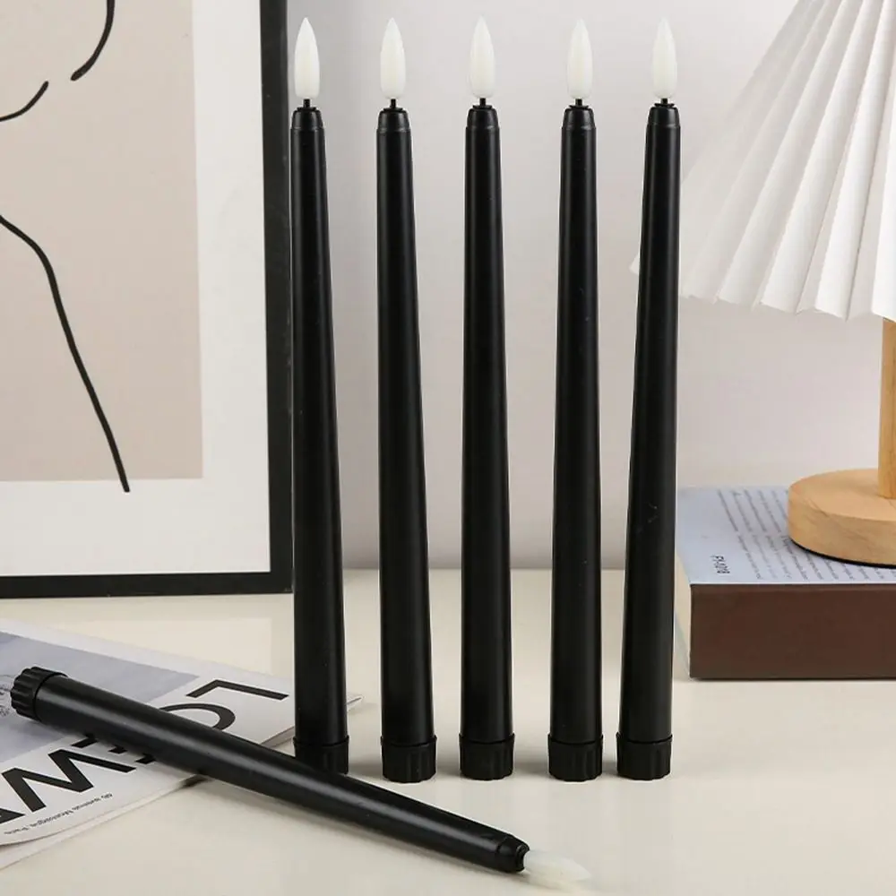 Simulation Led Candles Battery Operated with Flickering Flame Flameless Taper Candles Creative 3D Wick Atmosphere Light Church