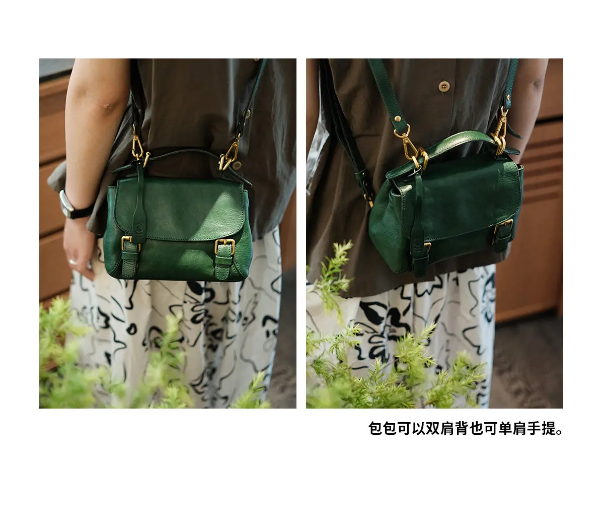 PNDME Mode Vintage handgefertigte Damen-Umhängetasche aus echtem Leder, multifunktionale Outdoor-Reisetasche, Rucksack aus Kuhleder – Detail 5
