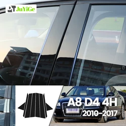 For Audi A8 D4 4H 2010-2017 2011 2012 2013 2014 Bright Black Carbon Fibre Window Door B C Sticker