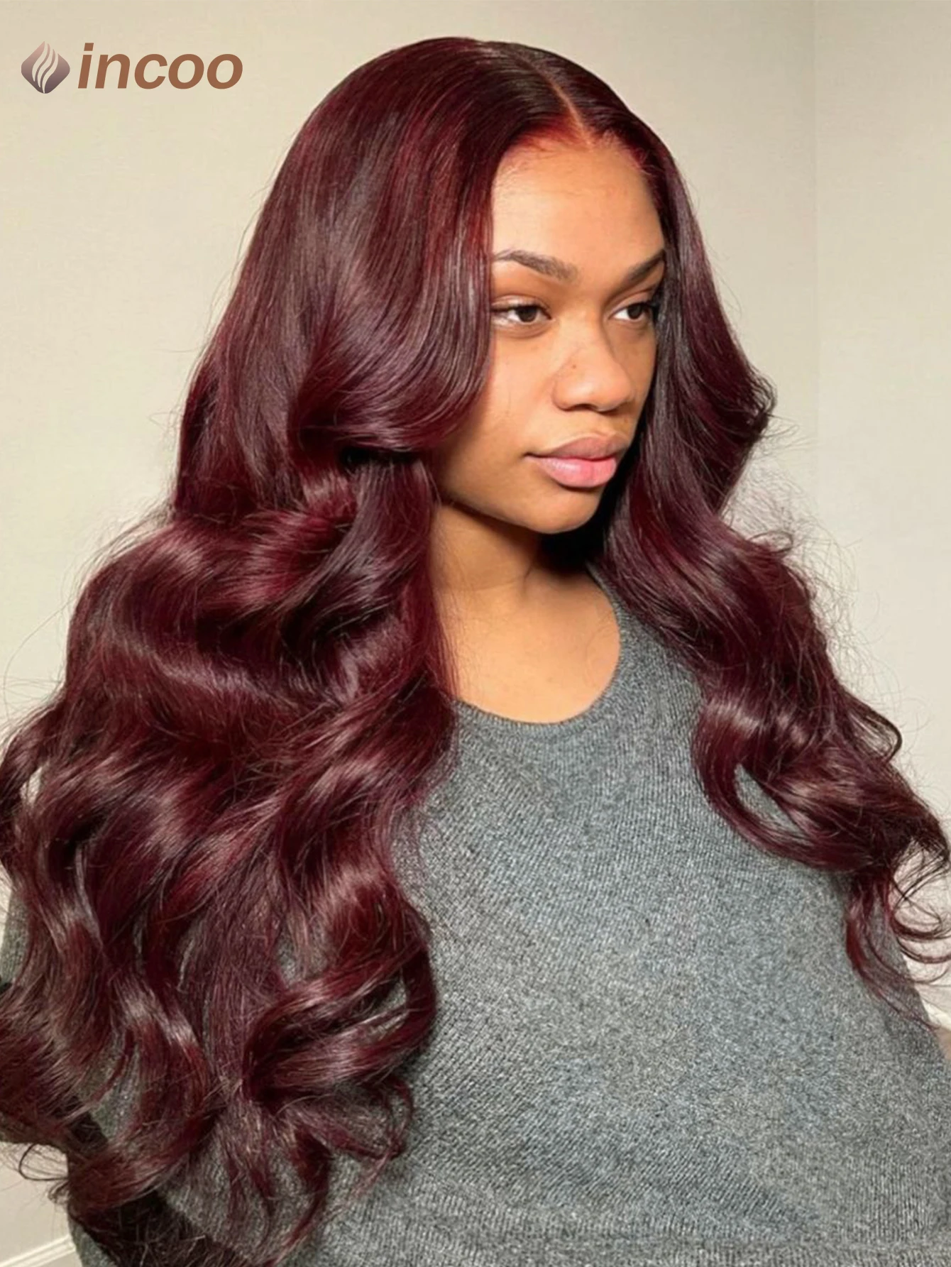 

Burgundy 9X6 Wear Go Glueless Wigs Human Hair Lace Frontal Wig #30 Colored Body Wave Lace Front Human Hair Wigs For Black Women