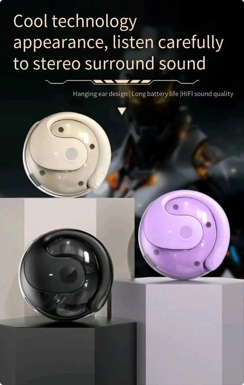 New feature small coconut ball TWS Bluetooth headset ear-mounted OPEN6 super lon