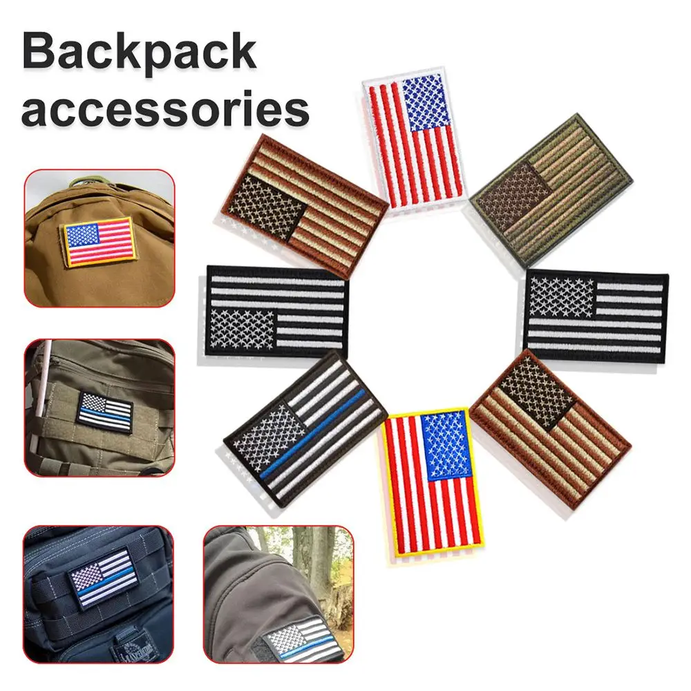 USA American Sew On Garment Apparel Sewing Flag Clothes Stickers Iron On Patches Embroidered Appliques